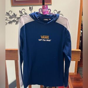 EUC Vans Blue and White Hoodie Size Medium #054